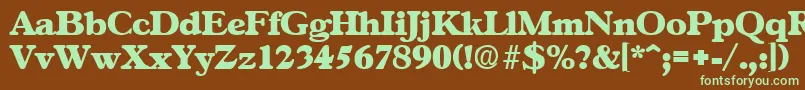 Czcionka GascogneExtrabold – zielone czcionki na brązowym tle