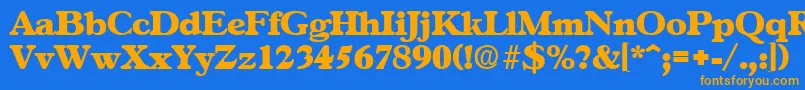 Шрифт GascogneExtrabold – оранжевые шрифты на синем фоне