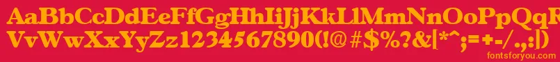 フォントGascogneExtrabold – 赤い背景にオレンジの文字