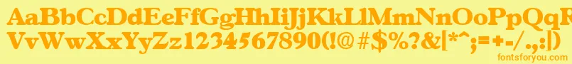GascogneExtrabold Font – Orange Fonts on Yellow Background