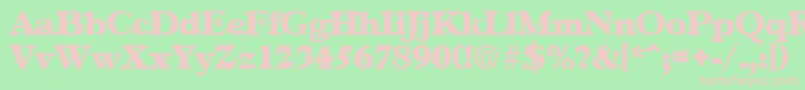 Czcionka GascogneExtrabold – różowe czcionki na zielonym tle