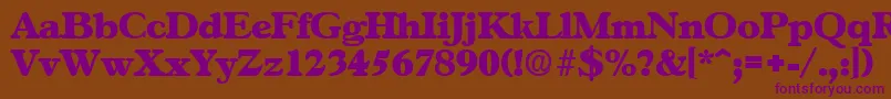 GascogneExtrabold Font – Purple Fonts on Brown Background