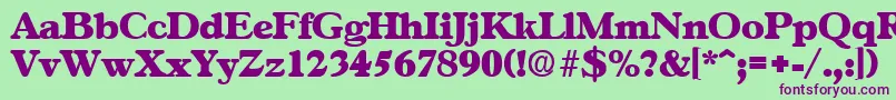 GascogneExtrabold-fontti – violetit fontit vihreällä taustalla