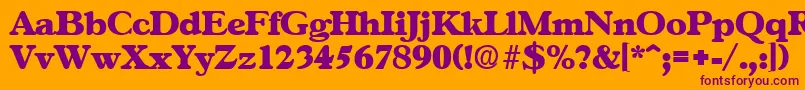 GascogneExtrabold Font – Purple Fonts on Orange Background