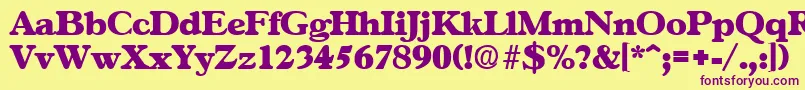 GascogneExtrabold Font – Purple Fonts on Yellow Background