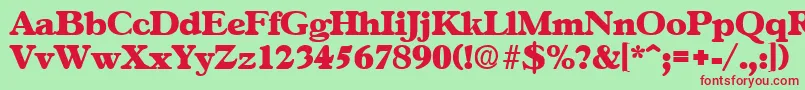 Шрифт GascogneExtrabold – красные шрифты на зелёном фоне