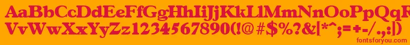 フォントGascogneExtrabold – オレンジの背景に赤い文字