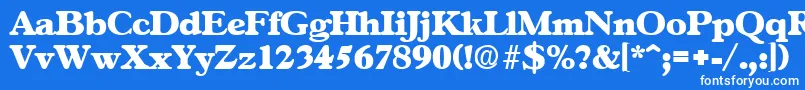 フォントGascogneExtrabold – 青い背景に白い文字