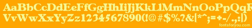 GascogneExtrabold Font – Yellow Fonts on Orange Background