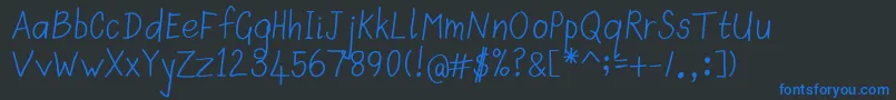 Scrawnyk Font – Blue Fonts on Black Background