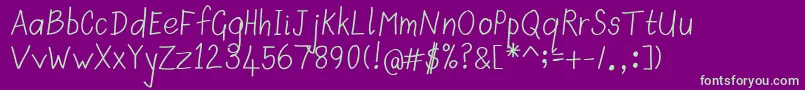 Scrawnyk Font – Green Fonts on Purple Background