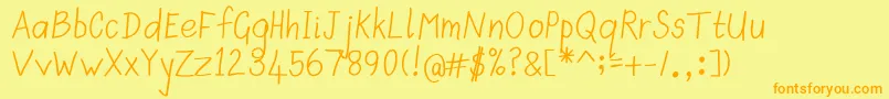 Czcionka Scrawnyk – pomarańczowe czcionki na żółtym tle