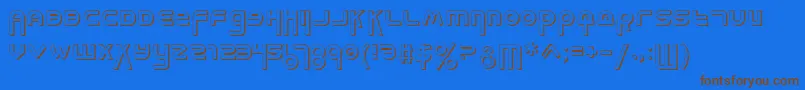 フォントMilkBarShadow – 茶色の文字が青い背景にあります。