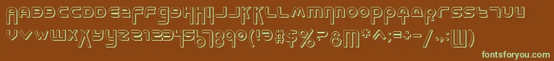 フォントMilkBarShadow – 緑色の文字が茶色の背景にあります。