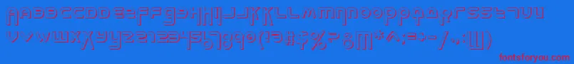 MilkBarShadow-Schriftart – Rote Schriften auf blauem Hintergrund