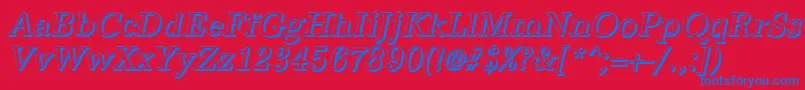 Czcionka AntiquashCdItalic – niebieskie czcionki na czerwonym tle