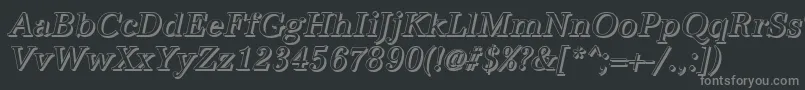 Czcionka AntiquashCdItalic – szare czcionki na czarnym tle