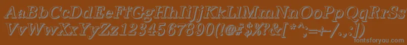 フォントAntiquashCdItalic – 茶色の背景に灰色の文字