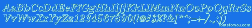 More about AntiquashCdItalic Font AntiquashCdItalic Font – Green Fonts on Blue Background