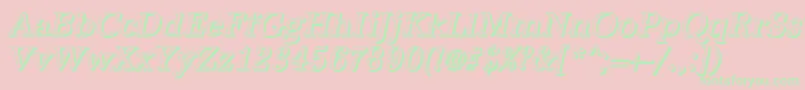 AntiquashCdItalicフォントについての詳細 フォントAntiquashCdItalic – ピンクの背景に緑の文字