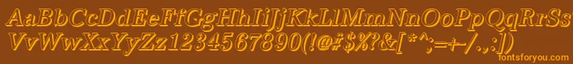 AntiquashCdItalic-fontti – oranssit fontit ruskealla taustalla