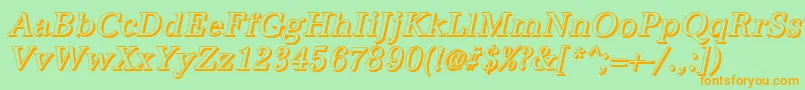 Fonte AntiquashCdItalic – fontes laranjas em um fundo verde