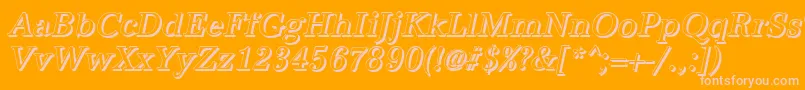 AntiquashCdItalic-fontti – vaaleanpunaiset fontit oranssilla taustalla