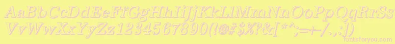 Fonte AntiquashCdItalic – fontes rosa em um fundo amarelo