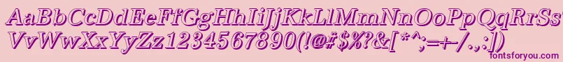 フォントAntiquashCdItalic – ピンクの背景に紫のフォント