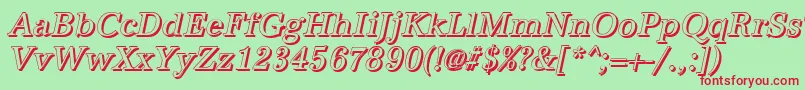 Czcionka AntiquashCdItalic – czerwone czcionki na zielonym tle