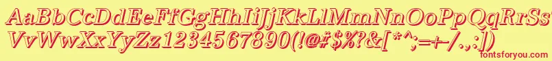 Czcionka AntiquashCdItalic – czerwone czcionki na żółtym tle