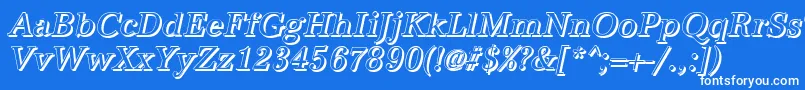 Czcionka AntiquashCdItalic – białe czcionki na niebieskim tle