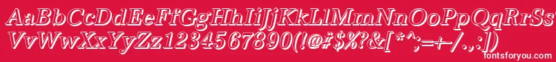 フォントAntiquashCdItalic – 赤い背景に白い文字