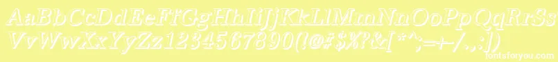 Шрифт AntiquashCdItalic – белые шрифты на жёлтом фоне