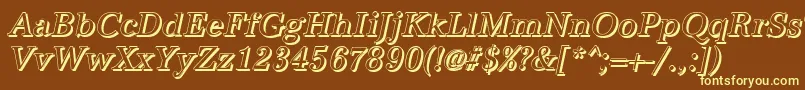 Шрифт AntiquashCdItalic – жёлтые шрифты на коричневом фоне