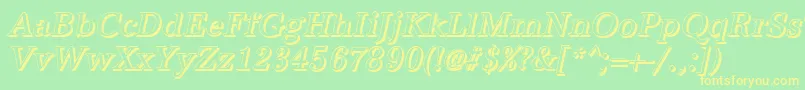 fuente AntiquashCdItalic – Fuentes Amarillas Sobre Fondo Verde
