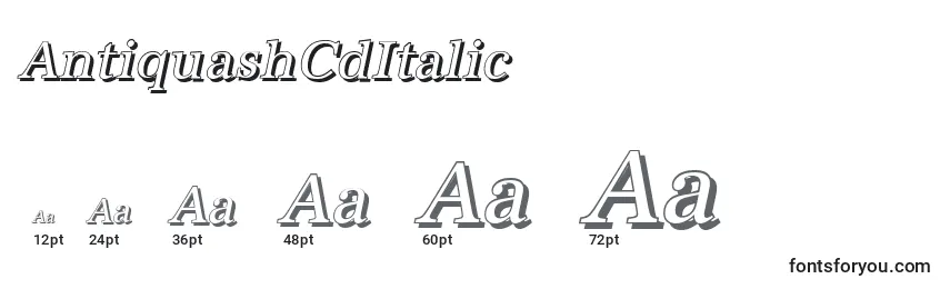 Размеры шрифта AntiquashCdItalic
