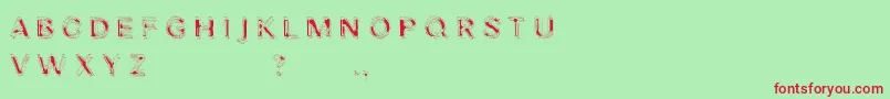 Nibiru-Schriftart – Rote Schriften auf grünem Hintergrund