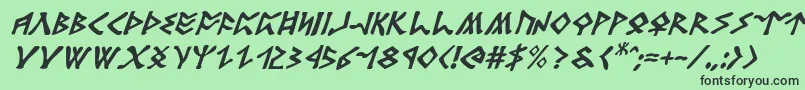 RosicrucianItalic Font – Black Fonts on Green Background