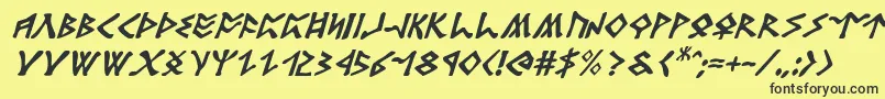 RosicrucianItalic Font – Black Fonts on Yellow Background