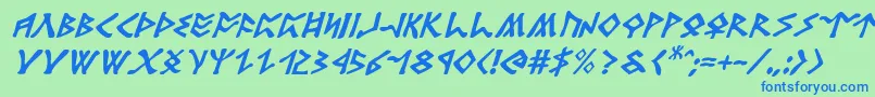 RosicrucianItalic Font – Blue Fonts on Green Background