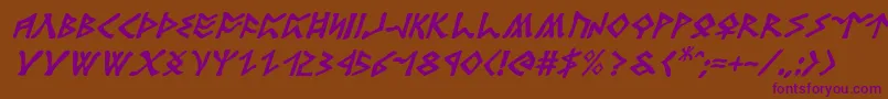 RosicrucianItalic Font – Purple Fonts on Brown Background