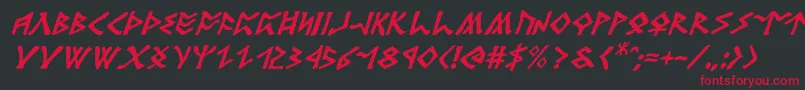 RosicrucianItalic Font – Red Fonts on Black Background