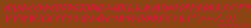 RosicrucianItalic Font – Red Fonts on Brown Background