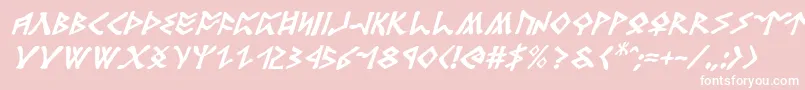 RosicrucianItalic-Schriftart – Weiße Schriften auf rosa Hintergrund