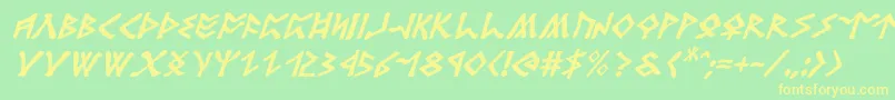 RosicrucianItalic Font – Yellow Fonts on Green Background