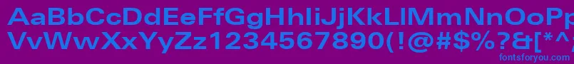 UniversNextProBoldExtended Font – Blue Fonts on Purple Background