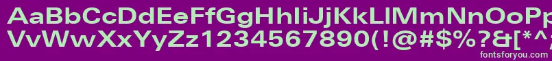 UniversNextProBoldExtended Font – Green Fonts on Purple Background