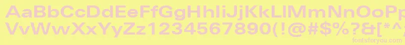 UniversNextProBoldExtended Font – Pink Fonts on Yellow Background