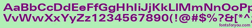 Шрифт UniversNextProBoldExtended – фиолетовые шрифты на зелёном фоне